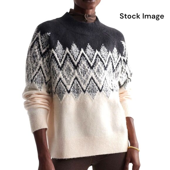 VARLEY Siren Relaxed‎ Fair Isle Alpine Sweater Wm Sz Small Wool Blend NWT - Picture 1 of 10